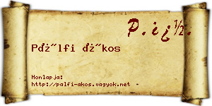 Pálfi Ákos névjegykártya